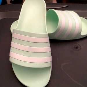 Adidas slides color mint green